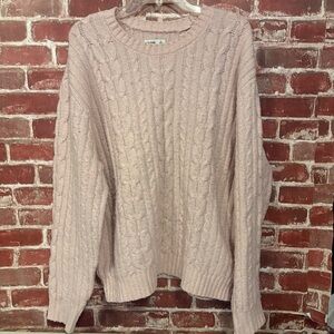 Hollister Light Pink Cable Knit Sweater